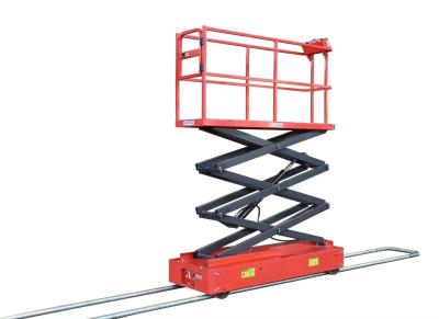 China 4m Tomato Cucumber Greenhouse Electric Harvest Pipe Rail Trolley Scissor Lift Platform for sale