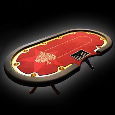 China Modern MDF+Wood+PU 96inch Casino Poker Table Top Poker Table Finished Real Wood With Tiger Claw Table Foot for sale