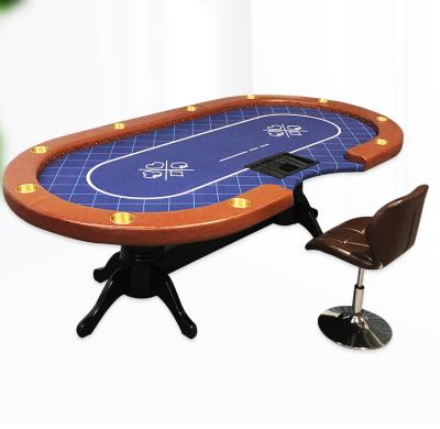 China Professional Poker Table MDF+Wood+PU Casino Poker Table Match Texas Hold'em Deluxe Poker Table for sale