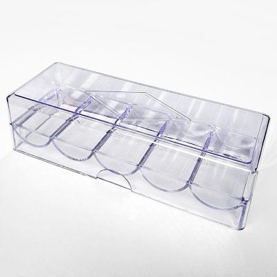 China 100pcs Acrylic Poker Chip Tray For Holding 100pcs 40mm Poker Chips Case for sale