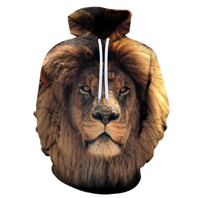 China Anti-wrinkle lion hoodie 3D printed hooded sweater for sale