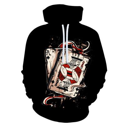 China Anti-wrinkle game card A, J model 3D sublimation printing hoodie for sale