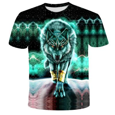 China Anti-Wrinkle 3D Sublimation T-Shirt A Wolf Under Star Pattern for sale