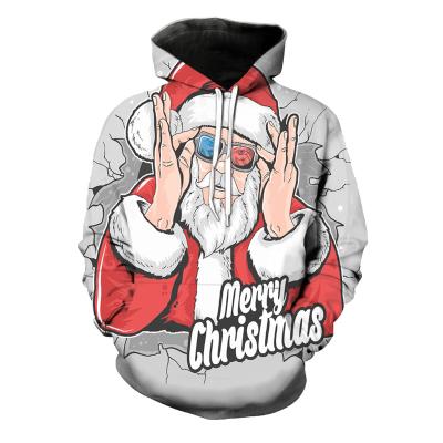 China Anti-wrinkle Santa Claus 3D fashion sublimated printed hoodie for sale