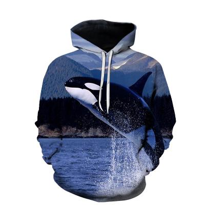 China Men's And Women's 3D Sublimation Dolphin Hoodie Long Sleeve Printing Factory Customized Anti-pilling Digital T-shirt T-shirt for sale