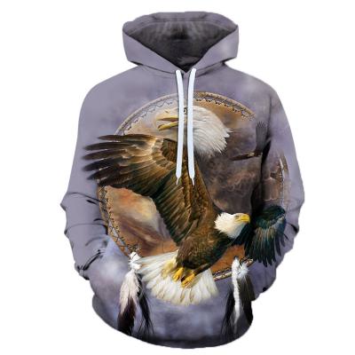 China Customizable Eagle Design Sublimation Printing Anti-pilling Hoodies for sale