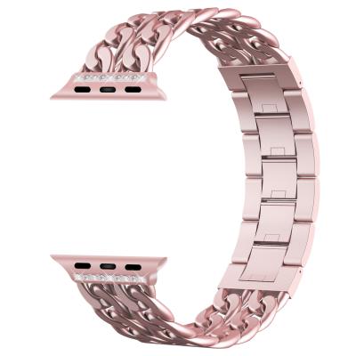 China Custom Luxury Stainless Steel Watch Band Strap Replacement Custom Watch Band For Apple Watch for sale