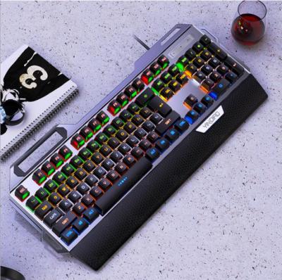 China New Real Metal K100 Ergonomic Gaming Mechanical Keyboard With Hand Rest Mobile Phone Holder Button Fit 104 Key Wired Keyboard for sale