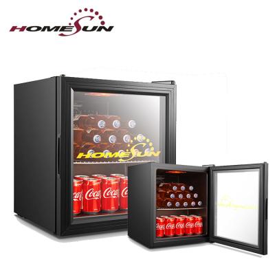 China COMPRESSOR Homesun Hotel Room Glass Door Compressor Mini Bar Minibar 40l Fridge for sale