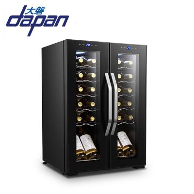 China Hotel JC-68 Different Temperature Double Door Double Zone Red Wine Cooler For Prefect Wine Experience for sale