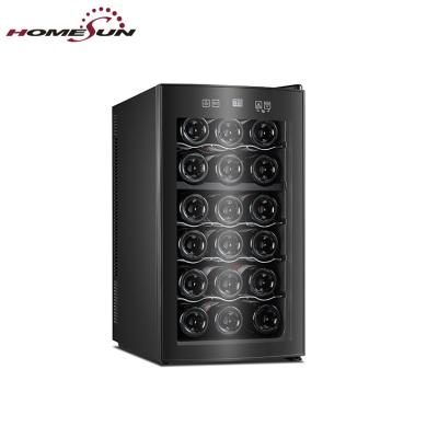 China Modern Desgin 18l Glass Wine Bottle, 18 Bottle Wine Fridge Thermoelectric Double Cooler Zone for sale