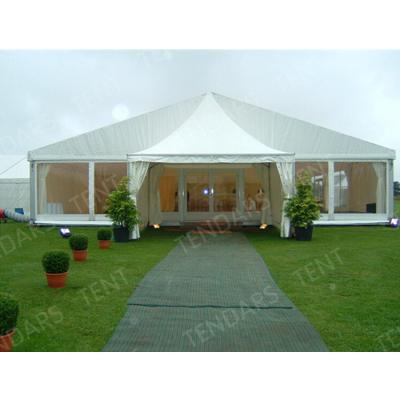 China Outdoor party 15x35 outdoor temporary luxury wedding party glass marquee tent for sale in Guangzhou for sale