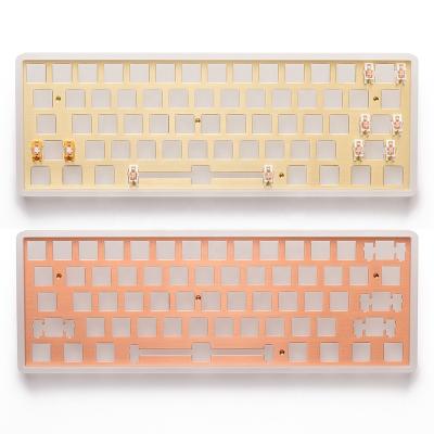 China Aluminum CNC Machining 60% Transparent Resin Mechanical Keyboard Case With Brass Positioning Plate For Custom Enthusiast for sale