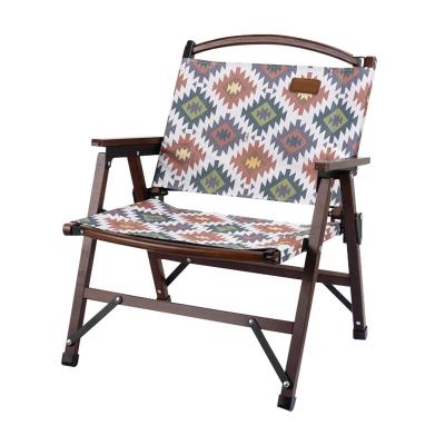 China New hot-selling japanese kermit solid wood chair outdoor folding wooden beach chair for camping for sale