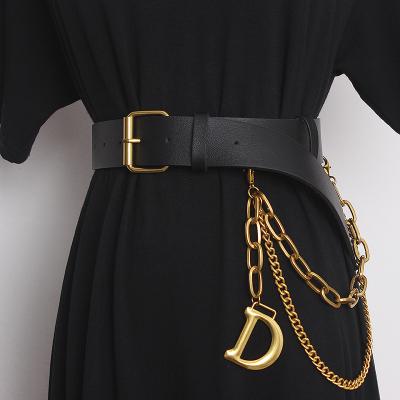 China Daily Use Amazon Hot Fashion With Metal Wide Women's Fashion Suit Sweater Belt Waist Chain for sale