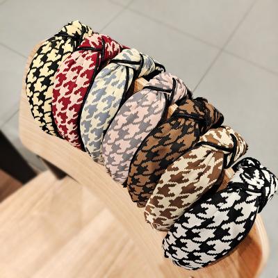 China 2023 European and American new Korean classic style Dongdaemun thousand bird lattice female pressure hair circle for sale