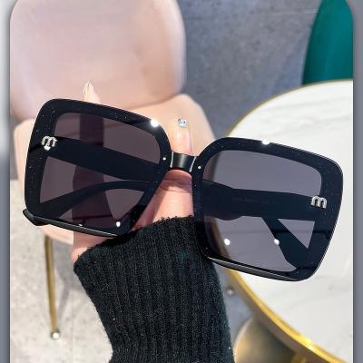 China 2023 fashion sunglasses small red book the same style square inset powder instant frame top sense sunglasses shape net red tide sunglasses for sale