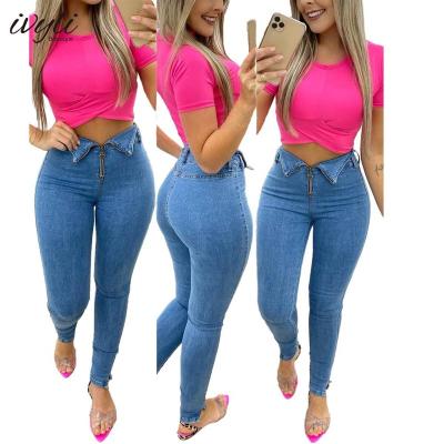 China European and American fashion All-match casual women's 2022 new breathable jeans plus size pencil pants women's pants jeans for sale