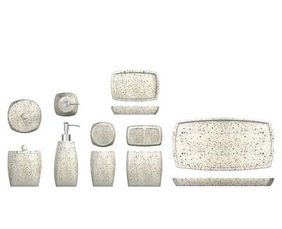 China Sustainable Terrazzo Bathroom Accessories Hotel Set for sale