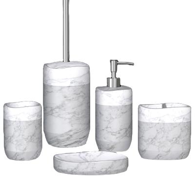 China Sustainable OEM/ODM Custom Resin Bathroom Accessories Set Bathroom Accessories Set Bathroom Sets for sale