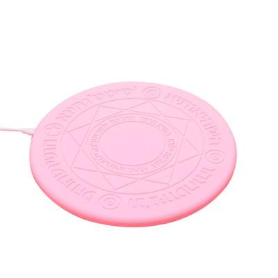 China 10W Fast Charging Support Qi Charger Universal Wireless Glowing Magic Array Wireless Charger For Samsung Universal iPhone Mobile Phone for sale