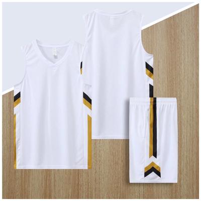 China Factory Wholesale Antibacterial Custom Design Logo Sublimation White Blank Mens Basketball Tank Top Set for sale