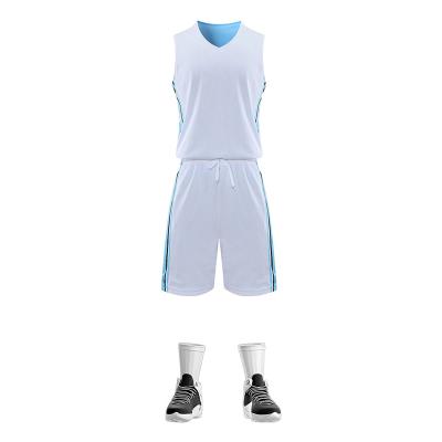 China 2022 Supplier Antibacterial Personal Custom No Logo Pocket Basketball Jersey White Reversible Design for sale