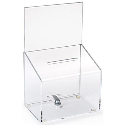 China ZD07 Minimalist Donation Box Cheap Stand Church Charity Acrylic Donation Boxes Charity for sale