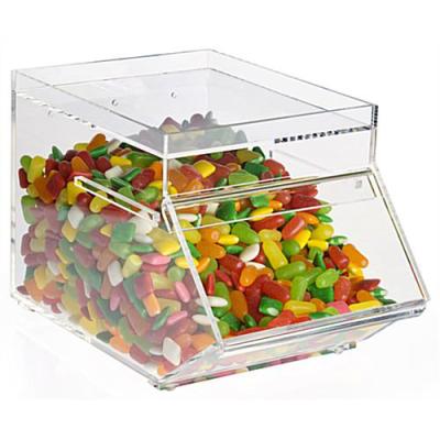 China BM01 Eco-Friendly Bulk Clear Food Box Cereal Plastic Custom Slatwall Stand Packaging Holder Candy Racks Acrylic Candy Display Box for sale