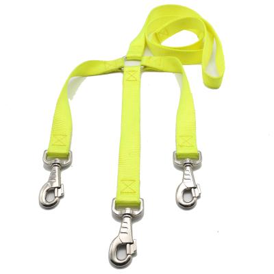 China Sustainable Amazon Top Selling Custom Neon Yellow Nylon Dog Leash & Triple Triple For Dog Walking Running for sale