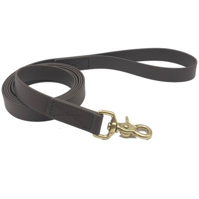 China Durable Quick Release PVC Coated Nylon Tactical Dog Leash With Panic Snap Brass Hook for sale