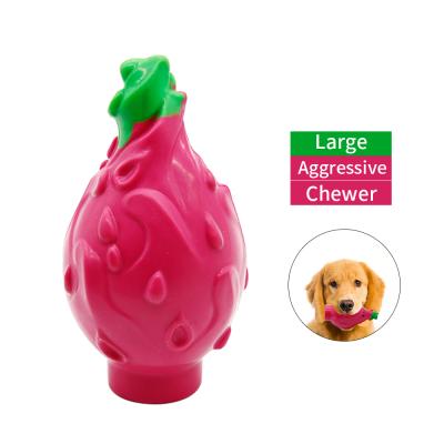 China Pitaya Viable Shape New Arrival Amazon Dog Treats Smart Chewing Dispensing Toy Interactive Toy With Different Taste for sale