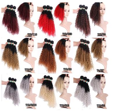 China Wholesale Synthetic Fiber Wave Hair Extension Long Ombre Silky Straight Heat Resistant Wavy Main Bundle Full for sale