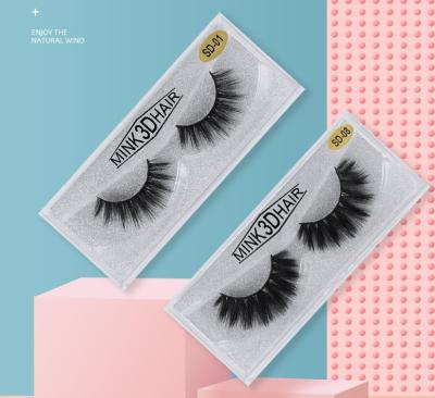 China Hot Sale 3D Mink Eyelashes False Thick Eyelashes 100% Real Mink Eyelashes Handicraft for sale