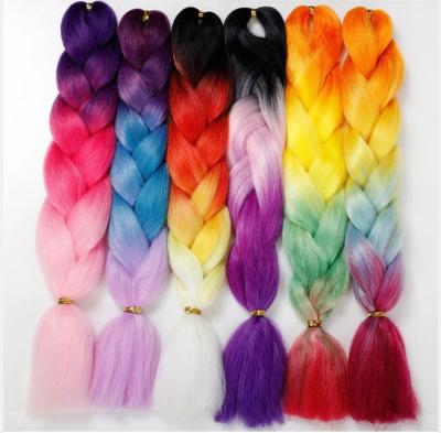 China Wholesale 24 Inch 100g Synthetic High Temperature Fiber Ombre Hair Braids Elephant For Braiding Extensions 002 for sale