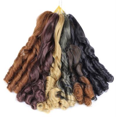 China Wholesale Loose Wave Crochet Braids Hair Bundles Spiral Curl Wavy Pony Styler French Curl Braids Yaki Braids Hair Extensions 002 for sale