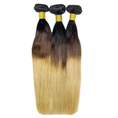 China Silky Straight Wave Ready To Ship 1B 27/honey Brown Straight Extension Hair Bundles Brazilian Hair Vendors 9A 10A Virgin for sale