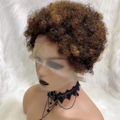 China Afro Curly Wave Afro Kinky Curly Wig , Brazilian Curly Human Hair Lace Front Wigs And Full Lace Hair Wigs For Women for sale