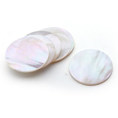 China Shell Wholesale OEM Natural White Mother Of Pearl Round 35mm Loose Piece for jewelry making design for sale