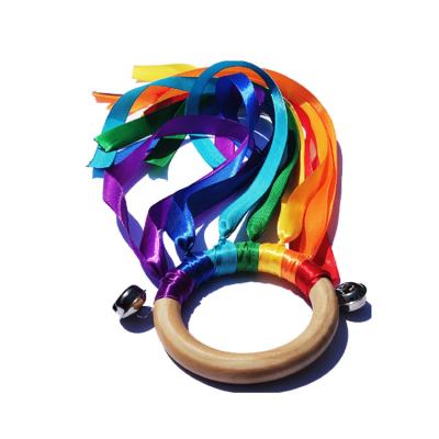 China Creative Rainbow Ribbon Set Kite Rainbow Color Hand Toys Sensory Rings Learning Toys for sale