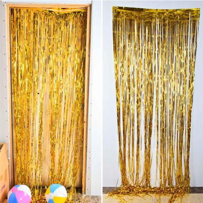 China Festival Decoration Birthday Party Photo Backdrop Aluminum Foil Curtain Tinsel Fringe Metallic Backdrop for Wedding for sale