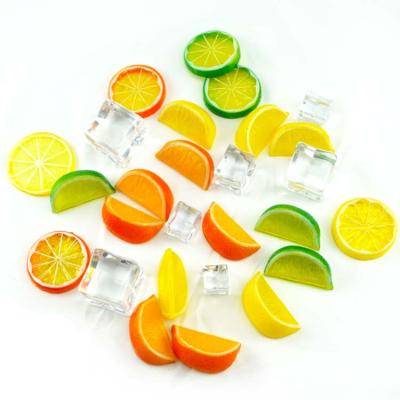 China 4cm Lovely Mini Small Simulation Fruit Fake Lemon Colorful Artificial Lemon Slice for sale