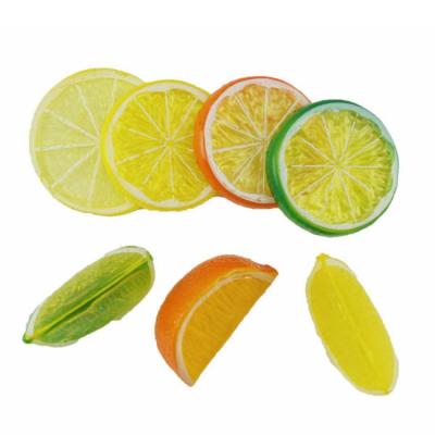 China 5cm Beautiful Simulation Fake Lemon Artificial Lemon Slices Colorful Plastic Artificial Slices Blocks for sale