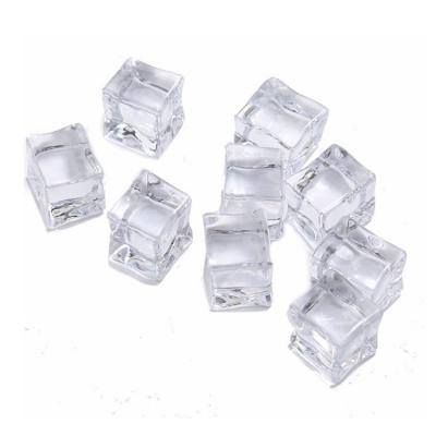 China 20mm 25mm 30mm Diamond Crystals Clear Acrylic Square Ice Cube Mini Fake Ice Transient Rock for sale