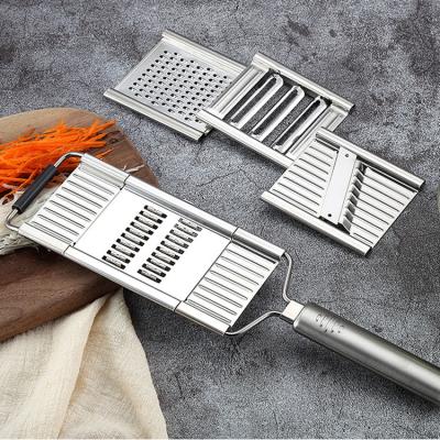 China Sustainable Universal Kitchen Cleaver Vegetable Stainless Steel Grater Cheese Cleaver Slicer Sets for sale