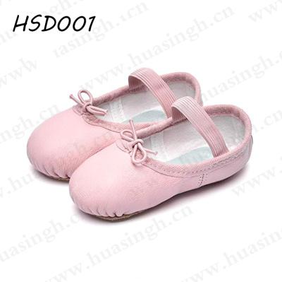 China TX, Full Foldable Leather Anti-skid Dance Shoes With Elastic Belt Pink Color Child Ballet Shoes HSD001 HSD001 for sale