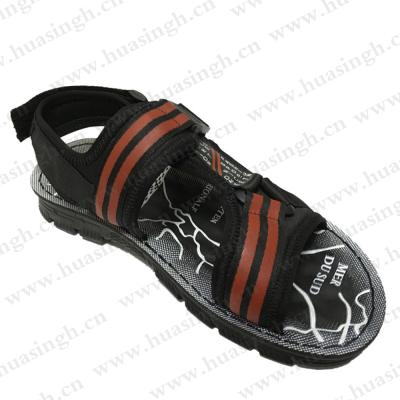 China ZK Comfortable Insole, Comfortable Anti-skid Summer PU Toe Leisure Travel Black Beach Open Toe Sole Sandals HSW049 for sale