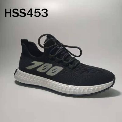 China ZK Comfortable Insole, Fashion Sports Black Comfortable EVA+mesh Fabric Breathable Shoes Cushioning Wearable Running Sports Shoes HSS453 for sale