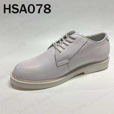 China CSY Comfortable Insole, Full EVA+mesh Fabric Navy Leather Anti-Wrinkle Non-Slip Sole Executive Rubber Grain Office Shoes White Shoes HSA078 for sale