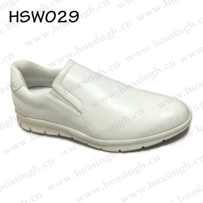 China TX Anti-Static, Antifungal Microfiber Safety Shoes Leather Medical Chemistry Lab Non Laces ESD Comfortable White Shoes HSW029 for sale